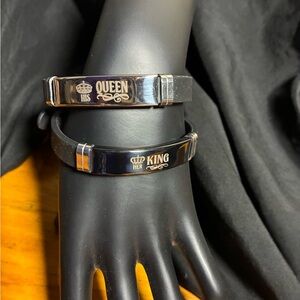 Stainless steel two-piece his and her bracelets